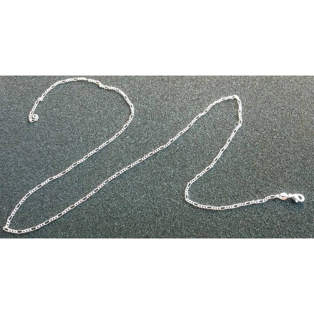 Sterling Silver 925 Plated 22 Inch Figaro Chain Necklace New 1/16th" Wide